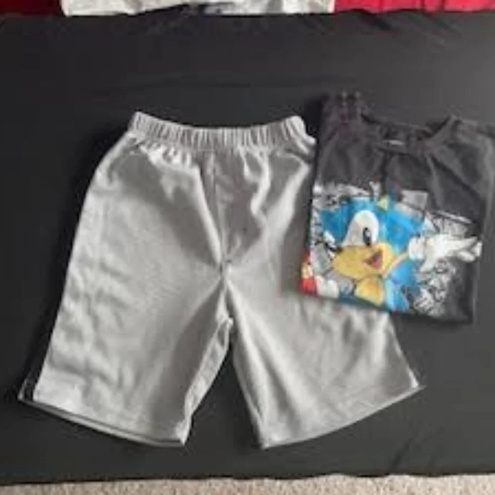 SEGA Sonic the Hedgehog 2-Piece Outfit Set – Size 7/8 – Black & Gray